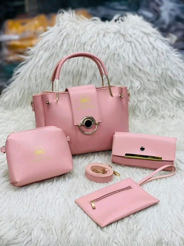 Luxurious 4-Pcs Bag set-Pink