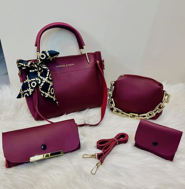 Exquisite 4 pcs Bag set-Red