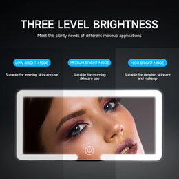 GlowVisor car visor vanity mirror with daylight-balanced LED lighting