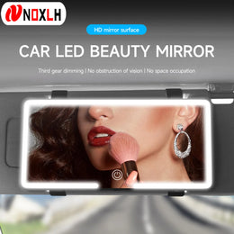 GlowVisor LED car visor makeup mirror for illuminated makeup touch-ups