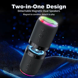 SplitSound™ Bluetooth Speaker 🔊✨ — Magnetic 2-in-1 Stereo Power