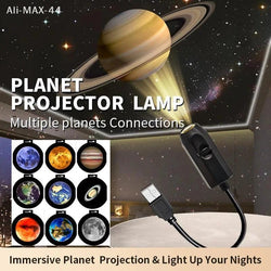 USB Moon Earth 360 Degree Projection Lamp Starry Sky Night Light Remote Control for Kids Bedroom Birthday Gift Home Ambiance