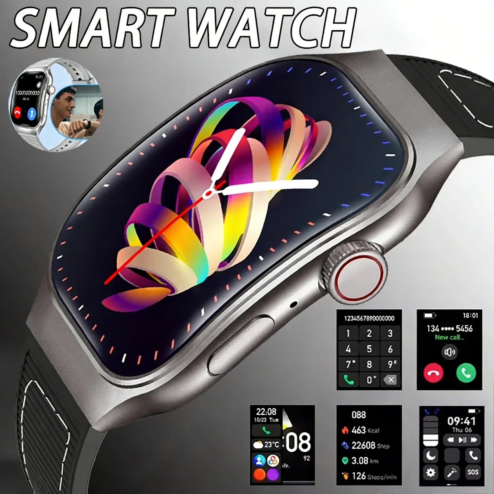 2.01″ HD Smart Watch with Bluetooth Calling, Fitness & Health Tracking