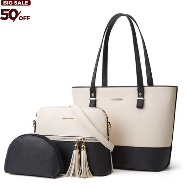 Women's Leather Bags 3pcs