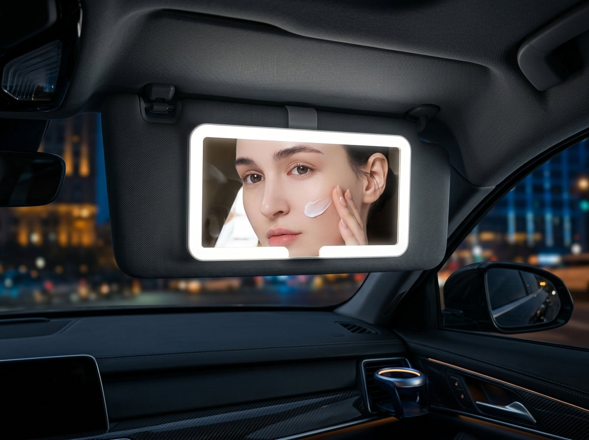 GlowVisor LED car visor makeup mirror by Indure
